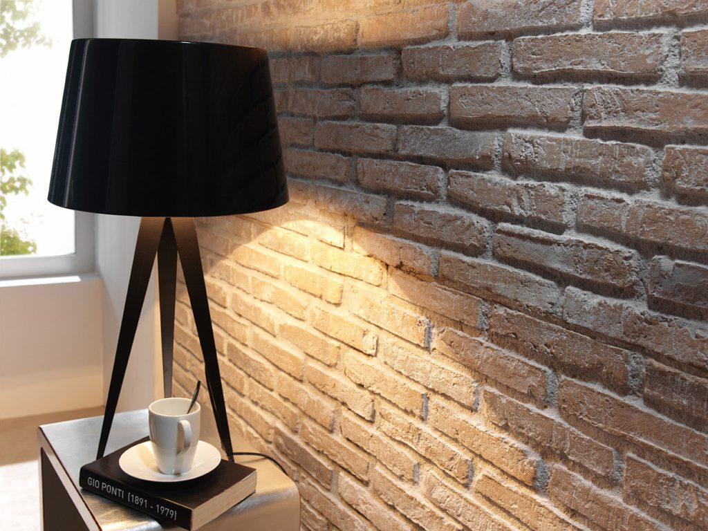 Brick wall tiles faux