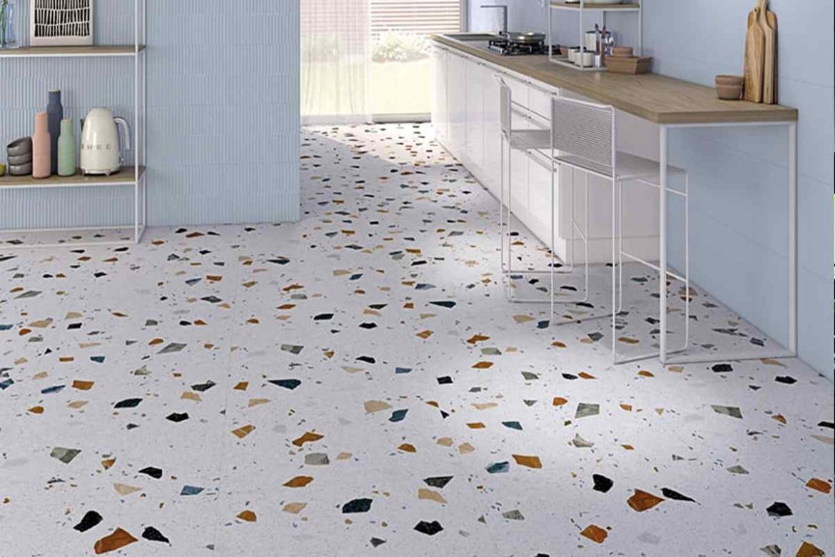 terrazzo kitchen floor tiles popular option for indoor settings